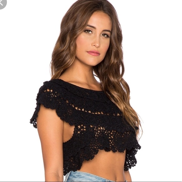 Cleobella Tops - Cleobella Holly Tiered Cotton Crochet Crop Top